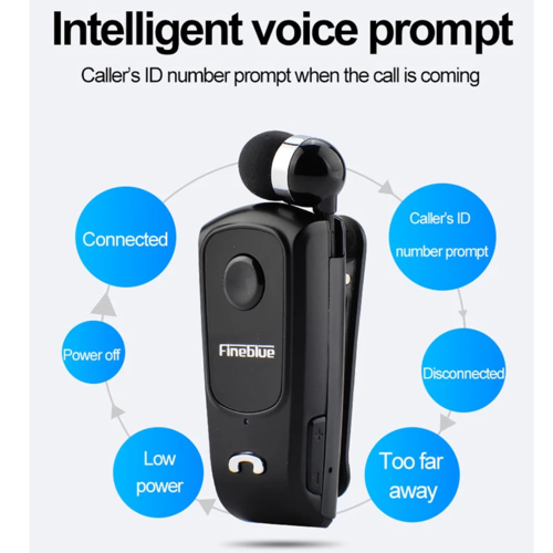 Bluetooth Freisprech-Headset mit Clip & Vibrationsalarm