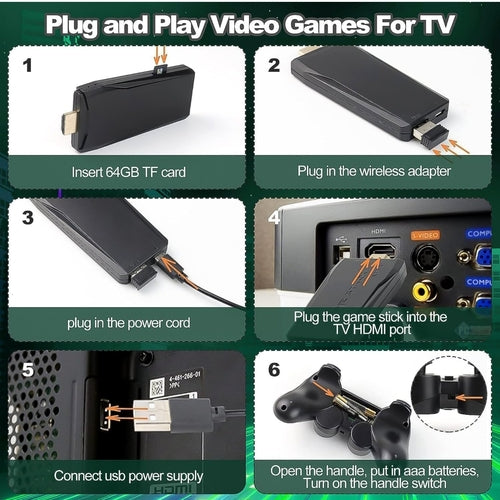 Retro Game Stick mit 10.000 Spielen & 2 Wireless Controllern